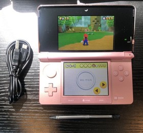 Very Good- Nintendo 3DS Pearl Pink CTR-001 Console Fully Tested w/Charger/Stylus