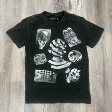 M.C. Escher ABERCROMBIE & FITCH Art T-Shirt AOP A&F Size XS/Small Double Sided