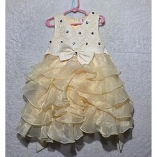 Ai Merry Baby Toddler Girls Yellow Lace Ruffle Tiered Flower Girl Party Dress