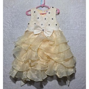 Ai Merry Baby Toddler Girls Yellow Lace Ruffle Tiered Flower Girl Party Dress