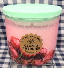 ALL NEW Glazed Cherries LID 3-Wick Candle 25-45 burn hours Bath & Body Works