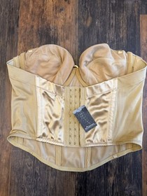NEW ANN SUMMERS GOLD SATIN BASQUE CORSET SIZE 38C Y2K Vintage NWT