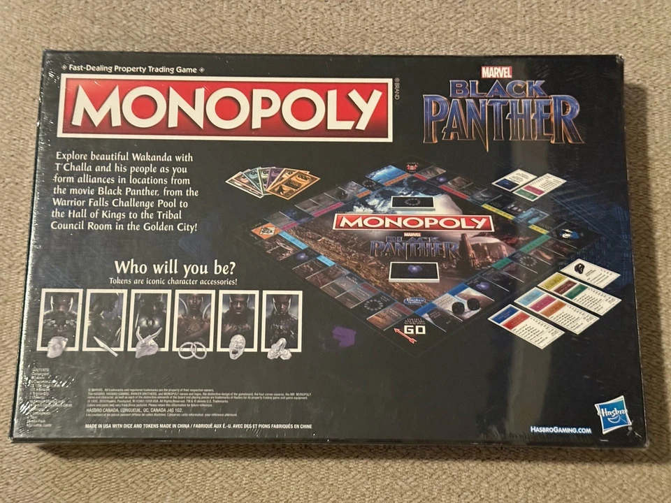 Hasbro Monopoly: Black Panther Edition Juego de Mesa (¡NUEVO!) ¡VER DETALLES! Foto 2 de 3