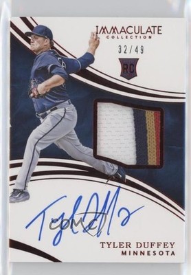 2016 Panini Immaculate Red 32/49 Tyler Duffey #106 RPA Rookie Patch Auto RC 0f8