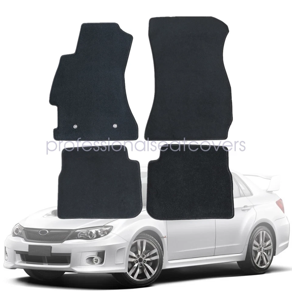Alfombrillas delanteras y traseras alfombra impermeable terciopelo negro para 08-14 Subaru Impreza Foto 2 de 4