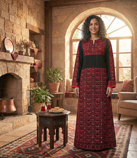 Bedouin Palestinian Thobe- Hand Embroidered Tatreez Dress-Abaya Kaftan Gown