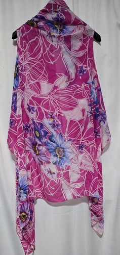 Women's Spring Summer Pink Floral Semi Sheer Convertible Vest/One Size NWT. - Picture 4 of 11