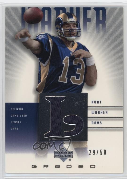 2002 Upper Deck Graded Game Jersey 29/50 Kurt Warner #G6-KW HOF d4p