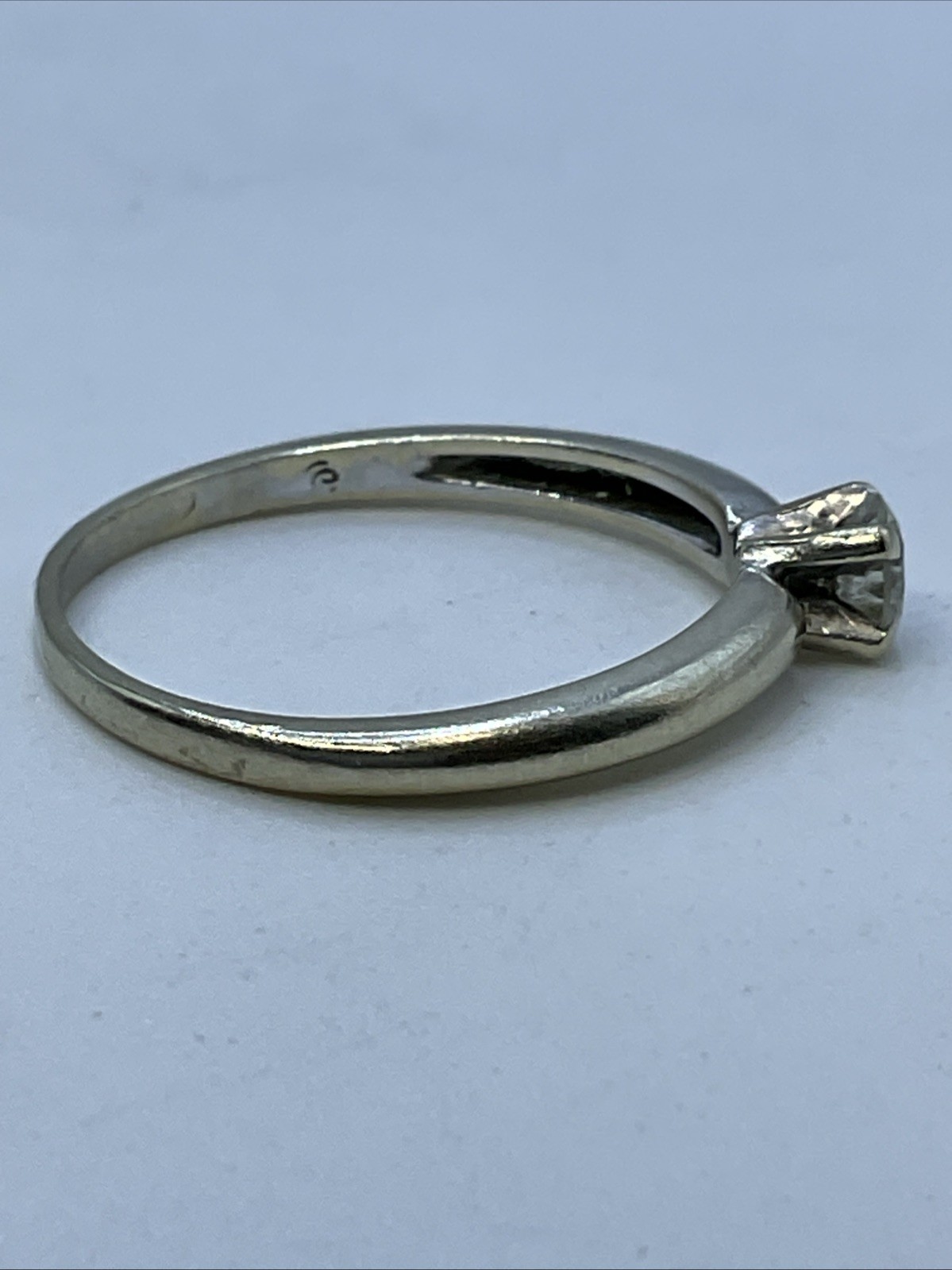 Engagement Ring Solid 18K Two Tone Gold Solitaire… - image 13