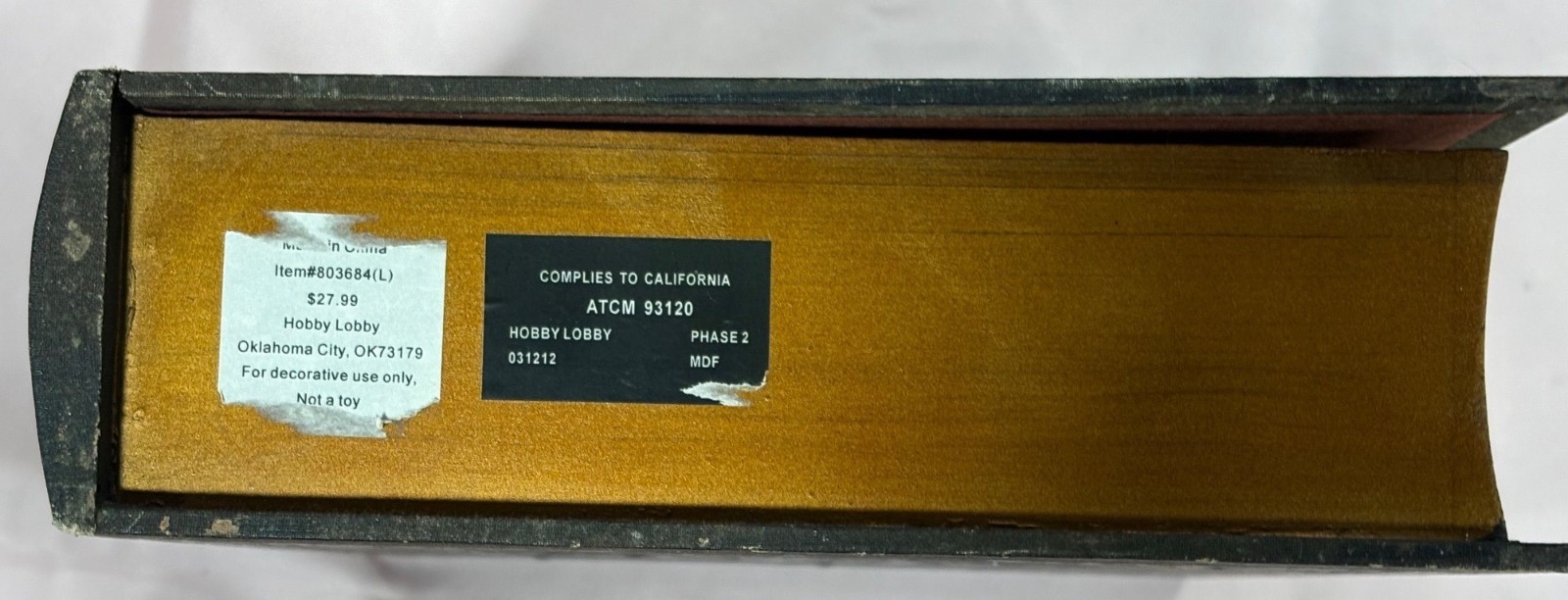 Vintage Style Decorative Faux Book Hidden Storage Box With Velvet Lining Keys