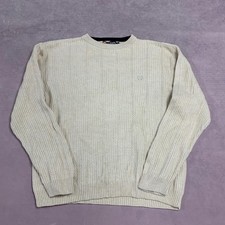 Vintage Chaps Knitted Jumper Pullover Chunky Knit Sweater With Embroidered Logo