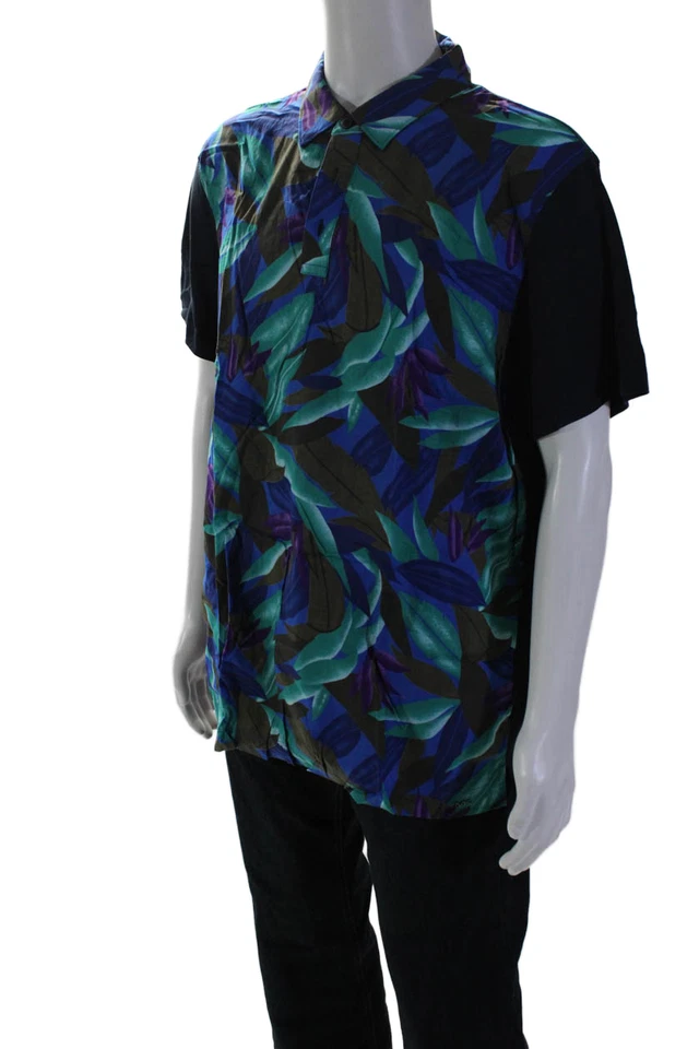 Camisa Polo Michael Kors Para Hombres Manga Corta Cuello Botón Multicolor Negra Talla XX Foto 2 de 4