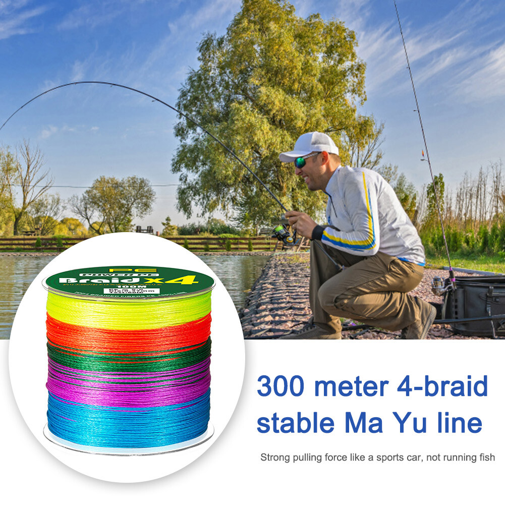 300M 4 Strands Braided Fishing Line Multicolor PE Line (1.5 Multicolor