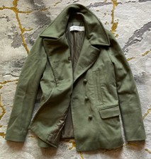 Valentino⚡️olive Green Double Breasted Wool Peacoat Size 46it