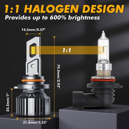 AUXBEAM Canbus LED Headlight Bulb 6500K High Low Beam For Honda Accord 2003-2007 - Foto 9 di 15
