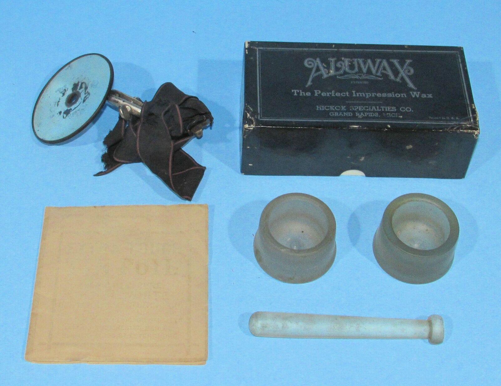 Vintage Dental sale S.S. White Mortar & He Aluwax Pestle Foil Box Tin Max 79% OFF