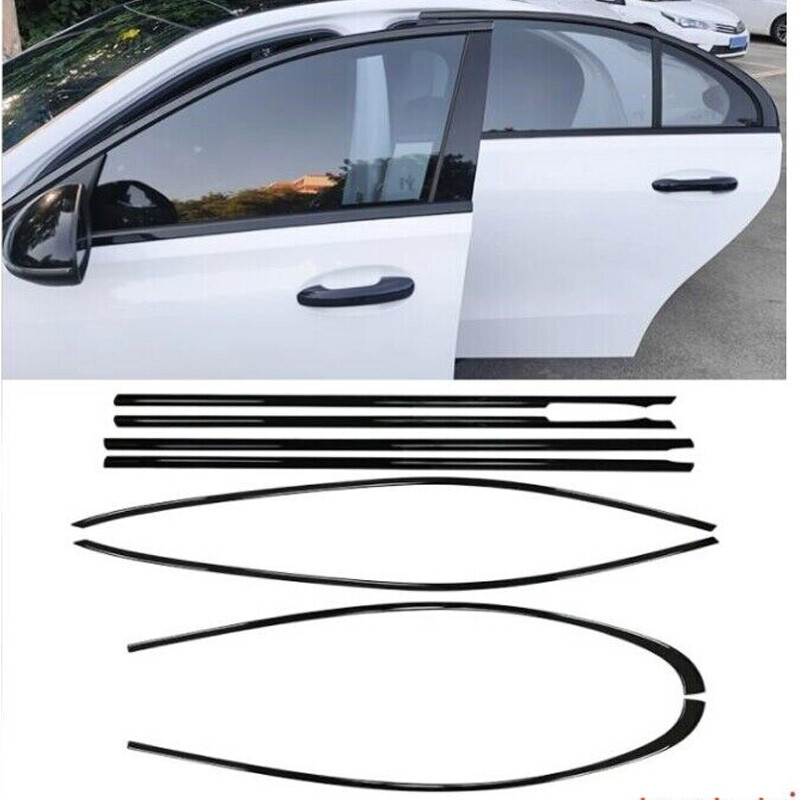 New Black Steel Windows Sill Molding Strip Cover Trim for Benz C-Class 2015-2021