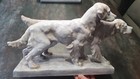 sehr große KARLSRUHER MAJOLIKA 4421 Figur 2 Hunde von Lilli Hummel-König 1930,