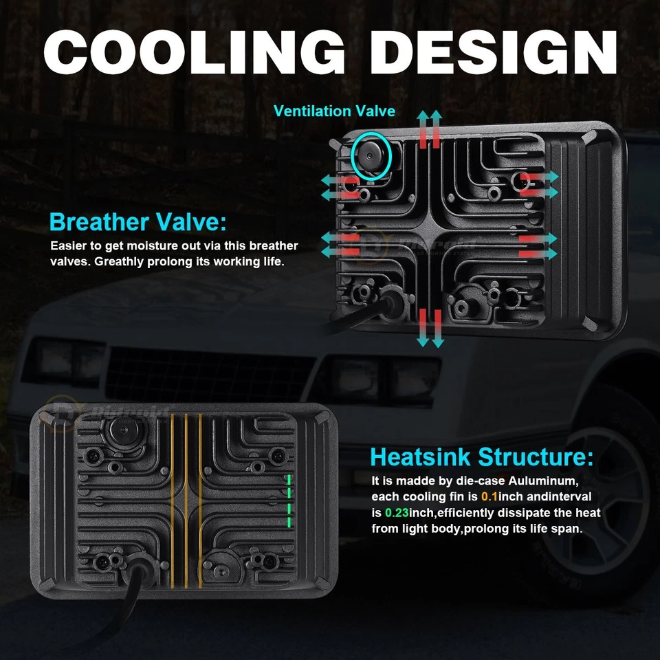 Faro LED 4x6" haz alto/bajo para motocicleta Honda XR250 XR400 XR650 Suzuki DRZ Foto 4 de 4
