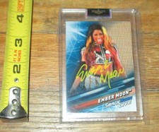 2019 WWE Topps Ember Moon Athena Wrestling Trading Card COA Signed AEW Smackdown