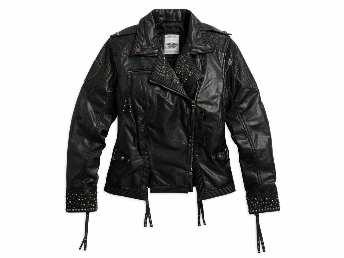 トップス a Harley Davidson Women's Winsome Studded Black Leather Riding