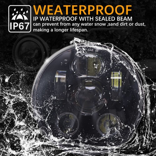 5.75" 5-3/4" inch LED Headlight Lamp DRL Sealed Hi-Lo Beam For Motorcycle 45W - Picture 2 of 10