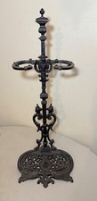 Antique ornate Victorian black bronze cane walking stick holder umbrella stand