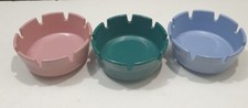Lot 3 GES-LINE blue green pink 8 Slot 4" melamine Ashtray 263 Made in USA