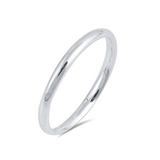 925 Sterling Silver Wedding Band Ring Genuine Solid Mini Width 2mm Sizes 2-15