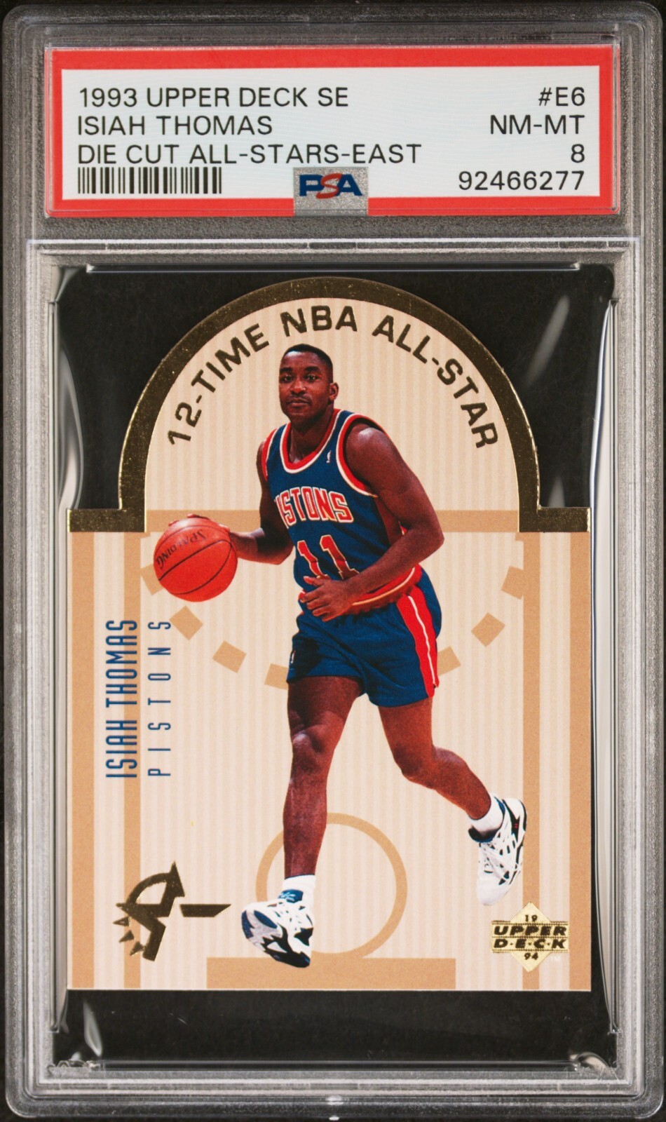 1993-94 upper deck SE die cut all stars Isiah Thomas Card #E6 PSA 8 NM-MINT