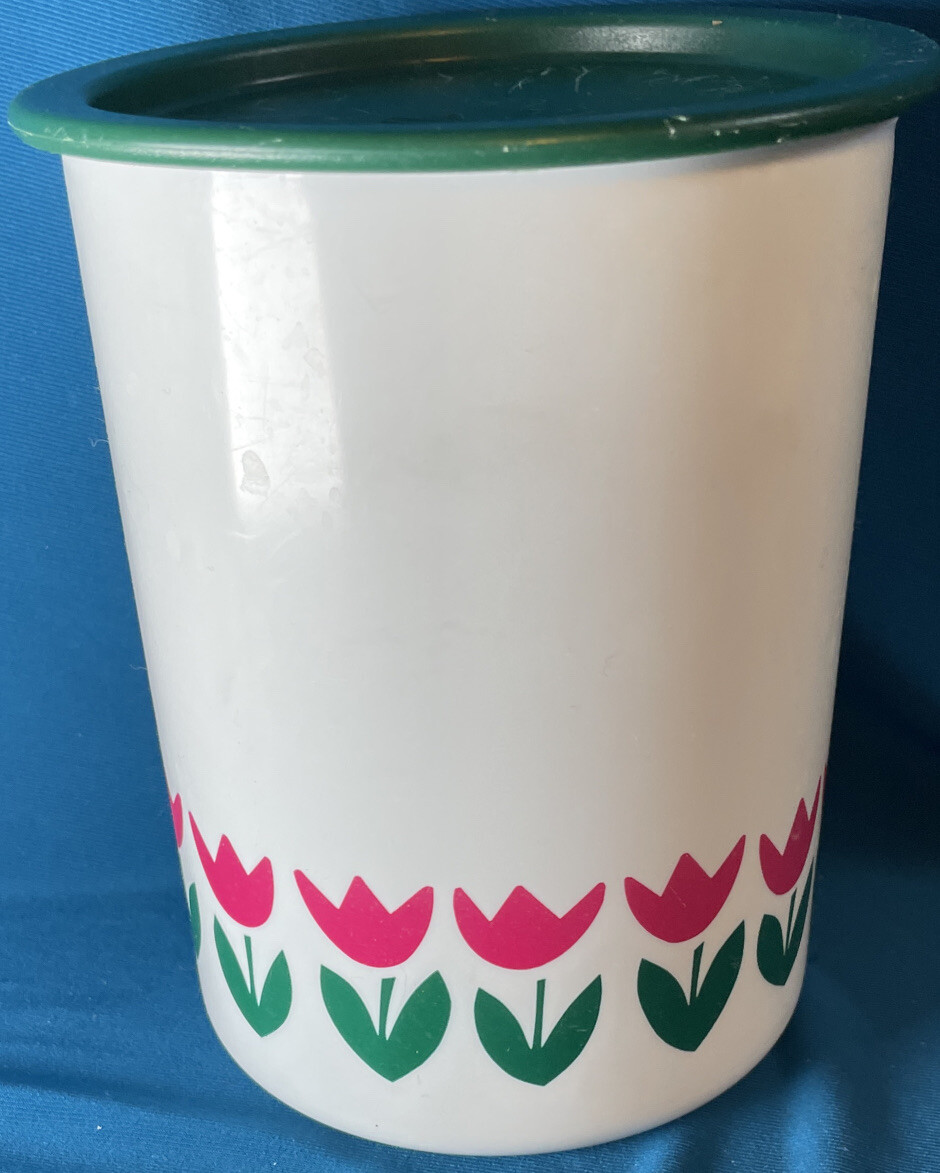 Tupperware One Touch Storage Canister Tulip 2416B 6” X 4.5