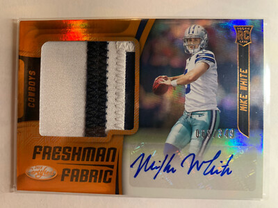 MIKE WHITE 2018 Certified Freshman Fabric 2Color Rookie Patch Auto RPA /349 JETS