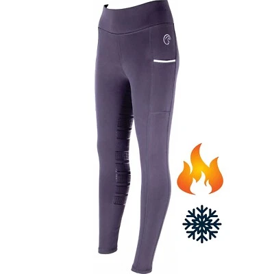 AK RIDING SPORTS AK Wintex Pull On High Waist Winter Reitstrumpfhose/Leggings Silikongriff