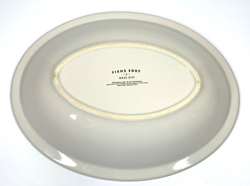 West Elm Fishs Eddy Oval Serving Bowl Gilded Dinnerware Collection 12"x9" RARE - Picture 9 of 10