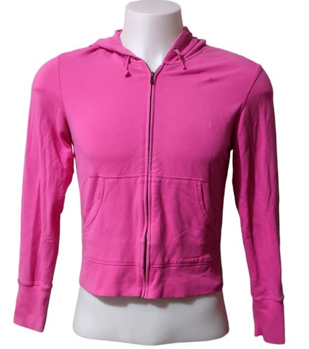 C9 Champion Hoodie Youth Size Medium Long Sleeve Logo Full Zip Pink 21 In. Long - Picture 8 of 14