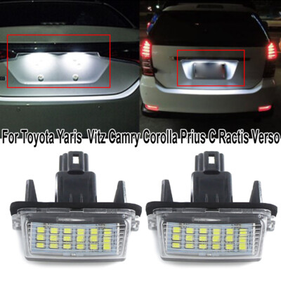2X 18LED License Plate Light For Toyota Camry Prius Yaris Vitz Avensis 6000K