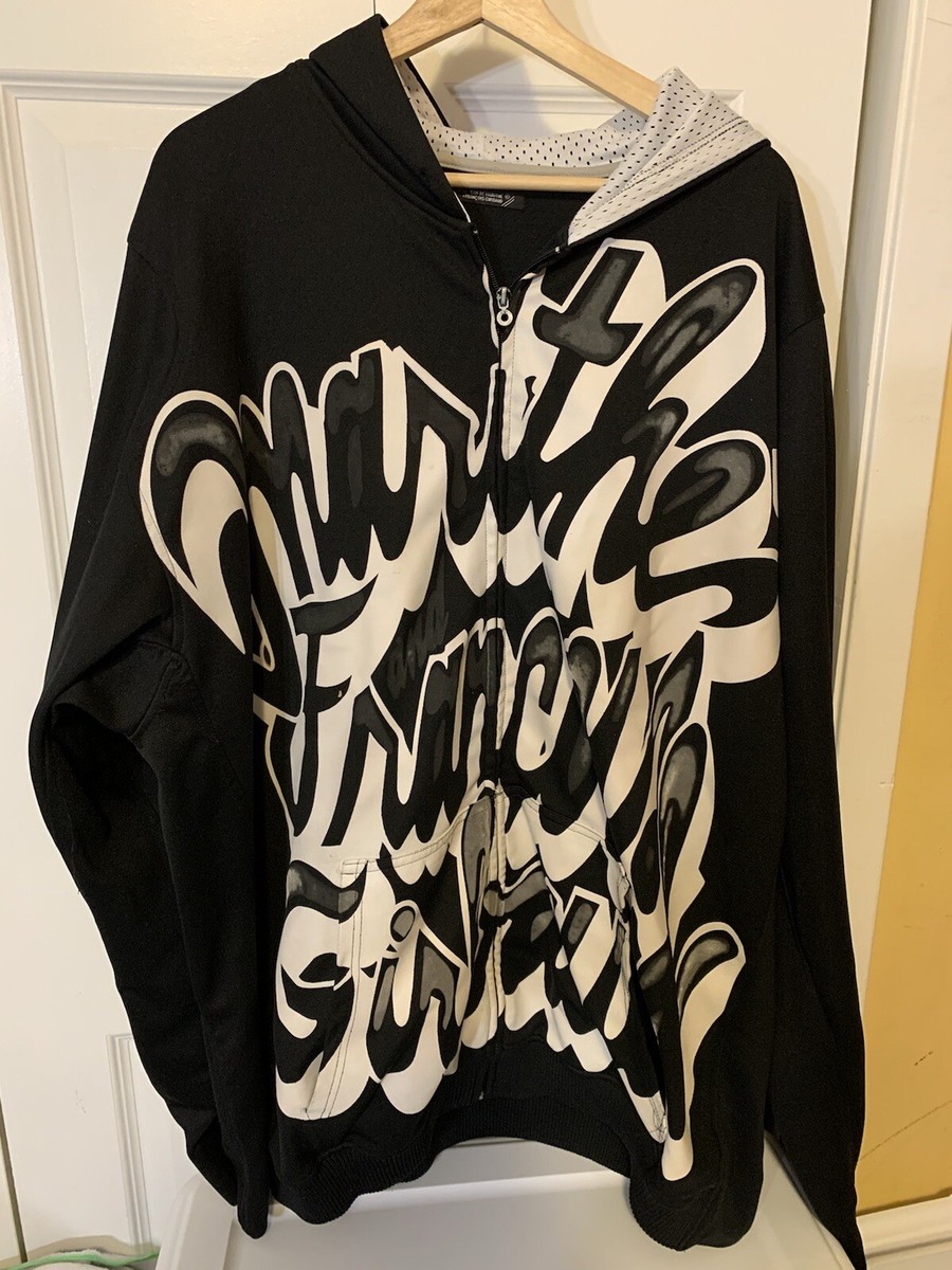 ジャケット Marithe + Francois Girbaud LETTERING LOGO HOODIE WIND BREAKE Vtg Marithe Francois Girbaud Windbreaker Jacket White Blk