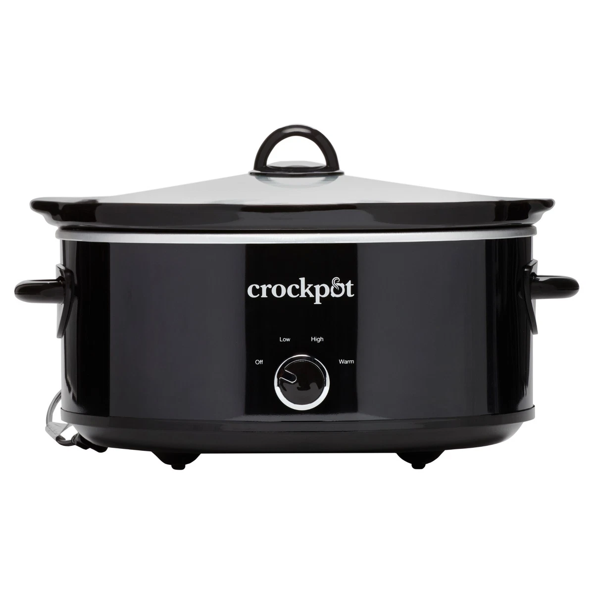 Crock Pot 7 Quart Serves 8 people Manual Electric Slow Cooker warm setting Black