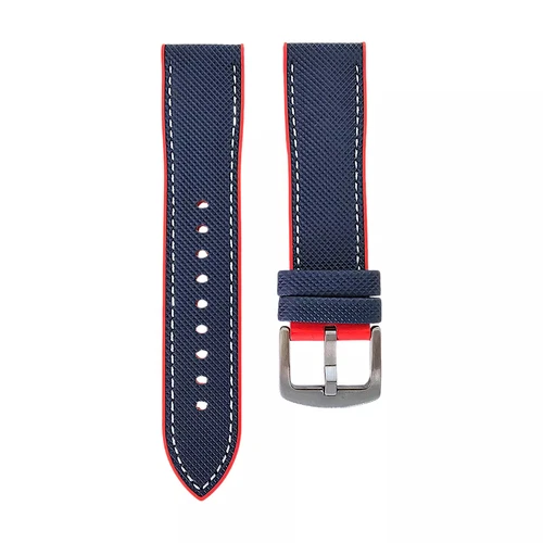 Elite Hybrid FKM Rubber Sailcloth Divers Watch Strap Band Two Piece 20 21 22 mm - Picture 20 of 94