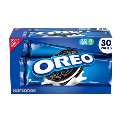 OREO Chocolate Sandwich Cookies, 30 - 1.59 oz Snack 