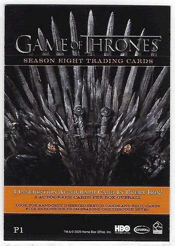Game Of Thrones Season 8 (Eight) - 60 Card Basic/Base Set & P1 Promo Card - 2020 - Picture 6 of 7