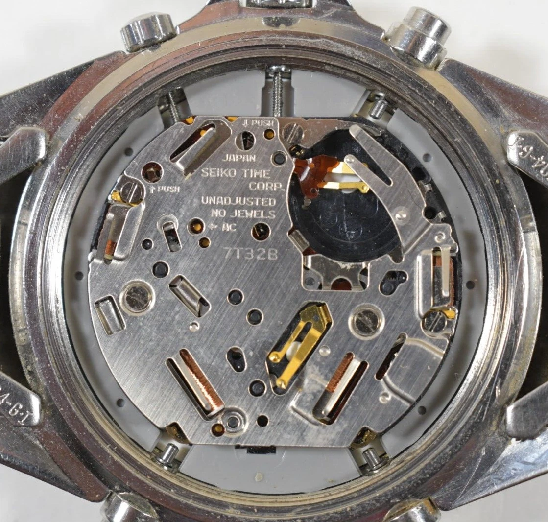Vtg 1998 Seiko 7T32 7F69 Alarm Chronograph Mens Divers 100M Watch