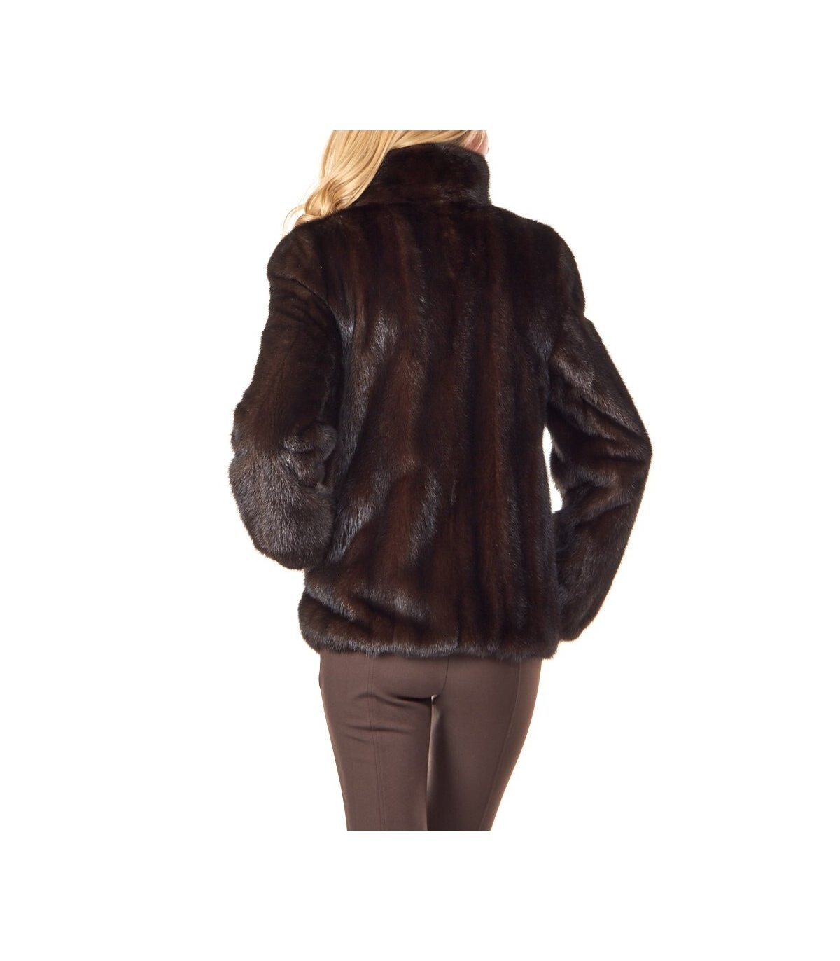 Women's Black Brown Real Mink fur jacket coat All sizes Customizable Handmade image 3