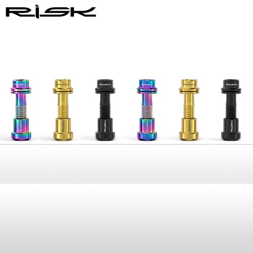 Risk Mtb Road Bike Handlebar Screws Rt111 M5x18/20mm Locking Nut Set Titanium - Picture 3 of 12