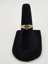 10k Yellow Gold Childs Diamond Heart Ring 1.9 Grams Size 4.25