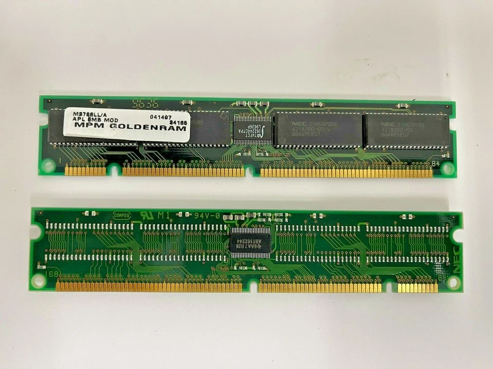 4 UNIDADES: MPM GOLDENRAM 8 MEG 168 PIN DIMM M3788LL/A NO ECC NEC 4218160-60 USOF2 Foto 2 de 4