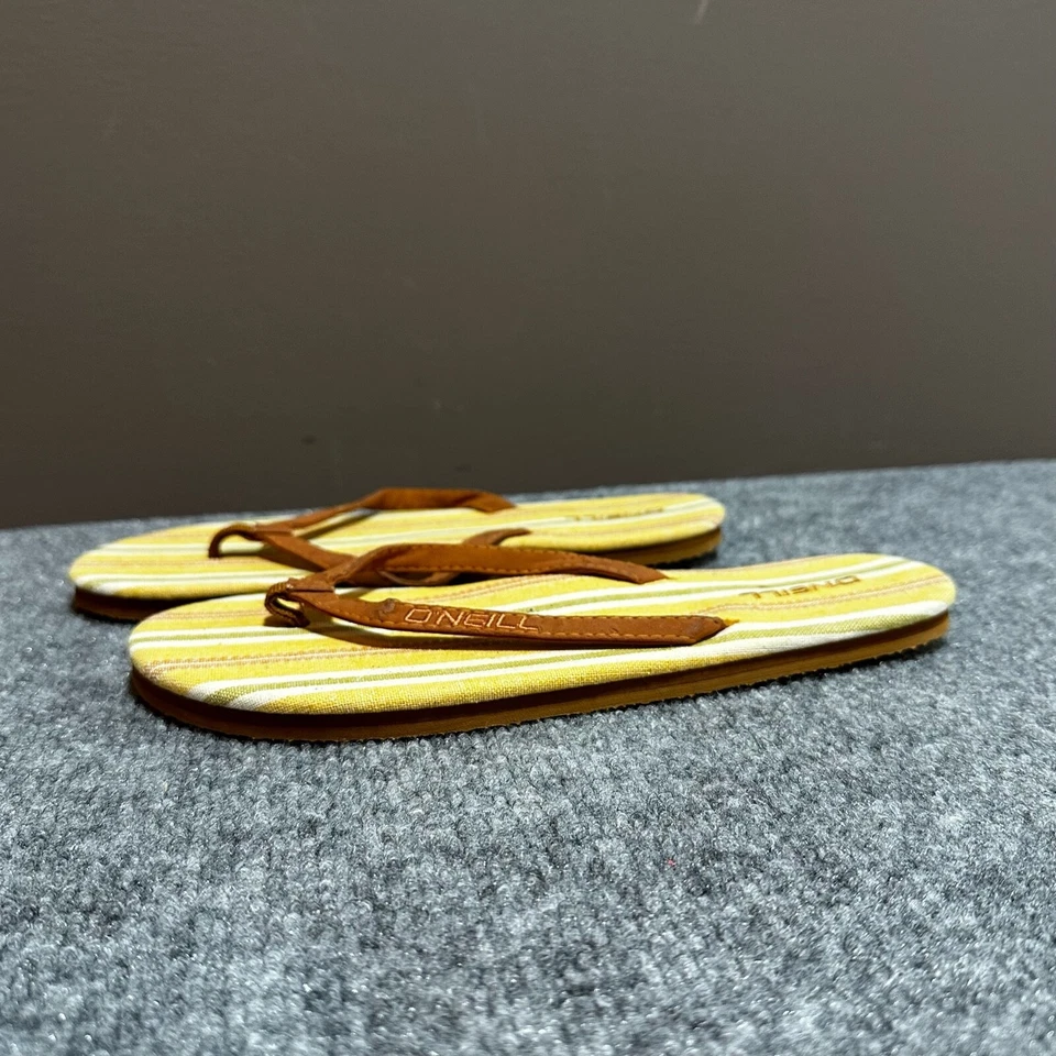 Босоножки женские O'Neill 8 желтые коричневые шлепанцы шлепанцы стринги - Изображение 3 из 4