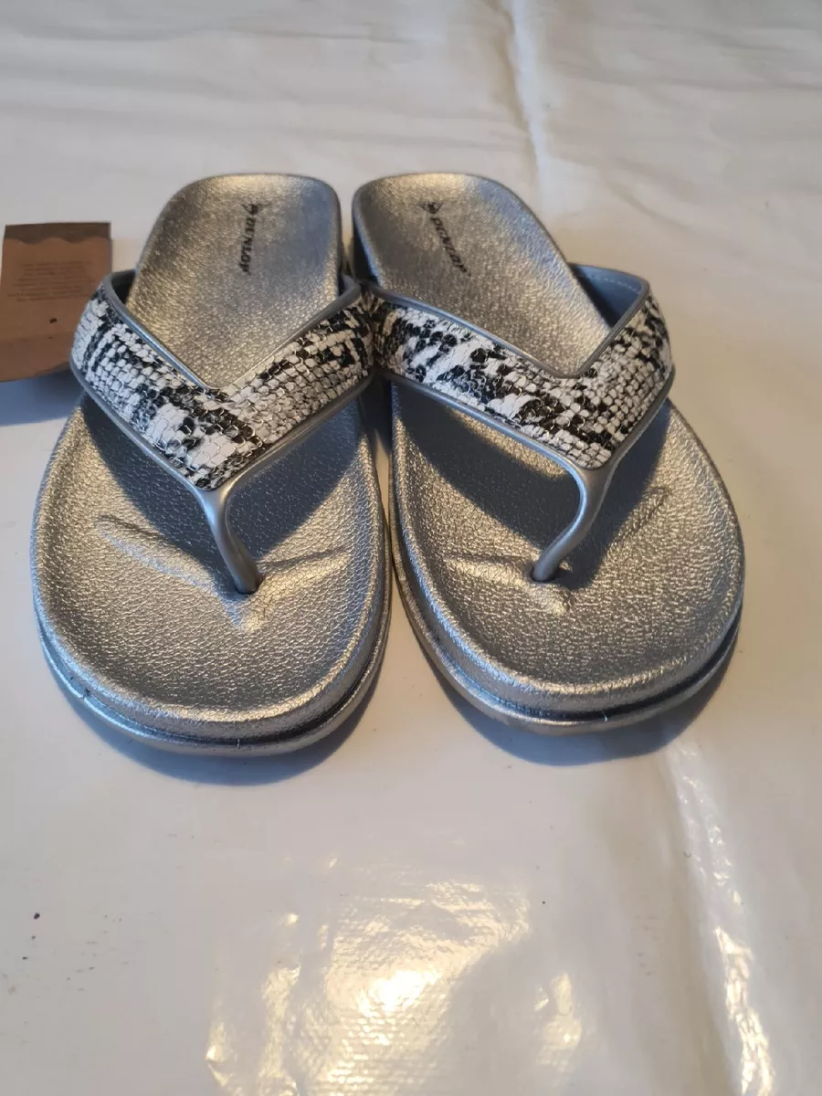 Dunlop silver 2025 flip flops