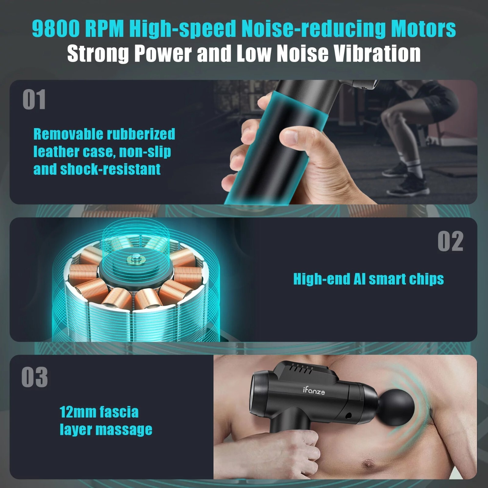Handheld Massage Gun Deep Tissue Muscle Back 99 Speeds Quiet Electric Massager eBay