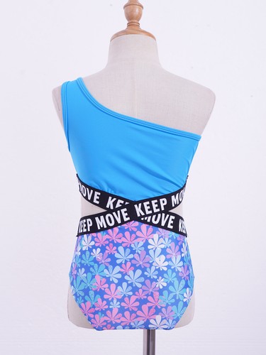 Girl One Shoulder Cutout Swimsuits Hollow Out Bathing Suits Swimming Costume - Picture 61 of 127